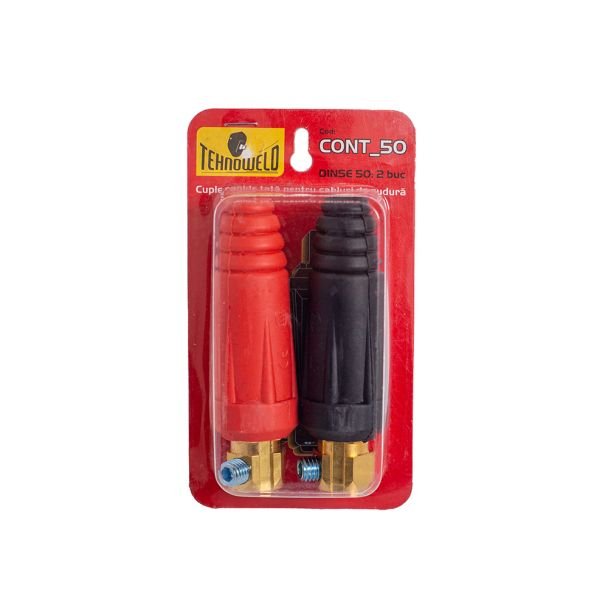Tehnoweld, Conector rapid de sudură tată Tehnoweld CONT_50 DINSE 50 – set 2 buc. pentru echipamente de sudură