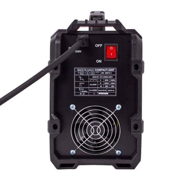 Tehnoweld, Invertor sudură MMA Tehnoweld COMPACT-220T | 200 A | Electrozi 1.6-4 mm | Design compact, portabil | Ideal pentru reparații, construcții și hobby