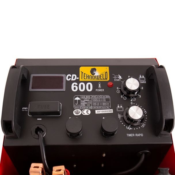 Tehnoweld, Tehnoweld TEHNOWELDCD600 | Redresor și robot de pornire | Încărcare 12/24 V | Baterii Pb 20-1000 Ah | Pentru autoturisme, camioane și utilaje