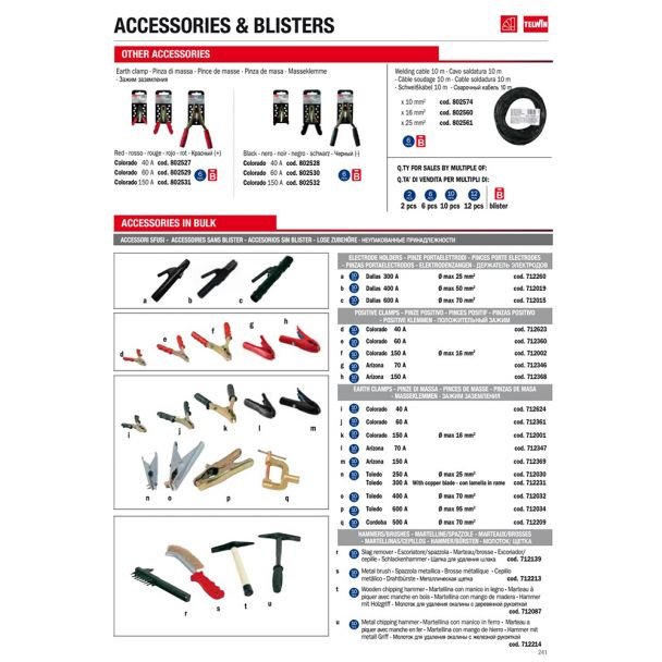 Telwin, Ciocan cu perie de sârmă pentru zgură Telwin 712139 - Îndepărtare eficientă a zgurii și curățare suduri - Perie din oțel durabil, cap rezistent - Mâner ergonomic antiderapant...