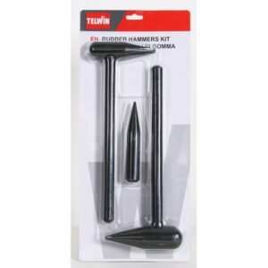 Telwin, Set 3 ciocane din cauciuc Telwin 804066 | Capete non-marcante și antișoc | Mânere ergonomice anti-alunecare | Ideal pentru auto, vopsitorii și ateliere | Durabilitate...