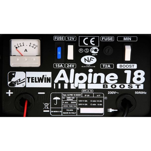 Telwin, Telwin ALPINE18BOOST | Redresor baterii 12/24V | Pb & START‑STOP 14–185 Ah | Funcție BOOST pentru pornire | Încărcare rapidă și regenerare