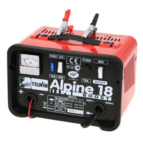 Telwin, Telwin ALPINE18BOOST | Redresor baterii 12/24V | Pb & START‑STOP 14–185 Ah | Funcție BOOST pentru pornire | Încărcare rapidă și regenerare