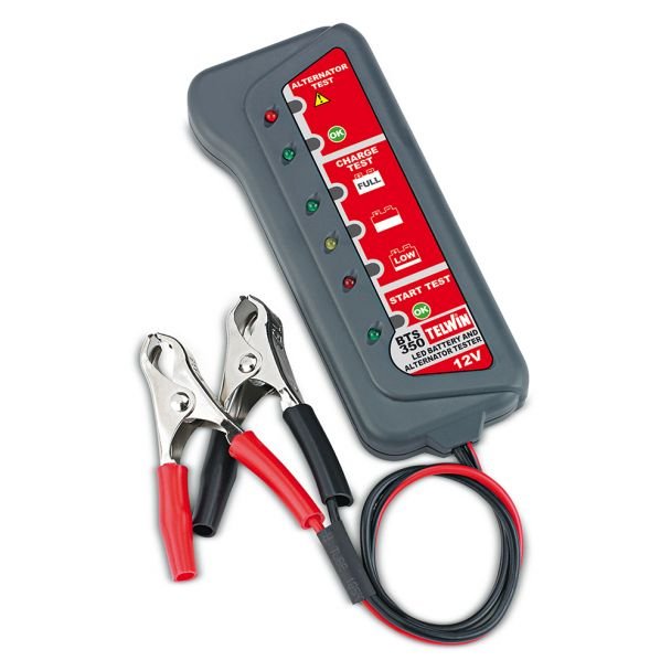 Tester alternator și baterie Telwin BTS350 802783 | Tester 12V pentru baterii și alternatoare | LED-uri pentru diagnostic rapid | Portabil și ușor de utilizat | Compatibil...