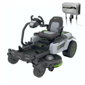 Tractor tuns iarba Ego Power ZT4201E-S | fără acumulatori Li‑Ion 56 V | lățime de tăiere 107 cm | cu volan pentru control precis | ideal pentru suprafețe mari, construcție robustă