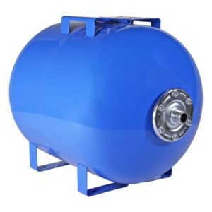Vas de expansiune orizontal Wassertechnik WTH80HBLUE, 80 L, apă rece, presiune max. 10 bari, cu suport