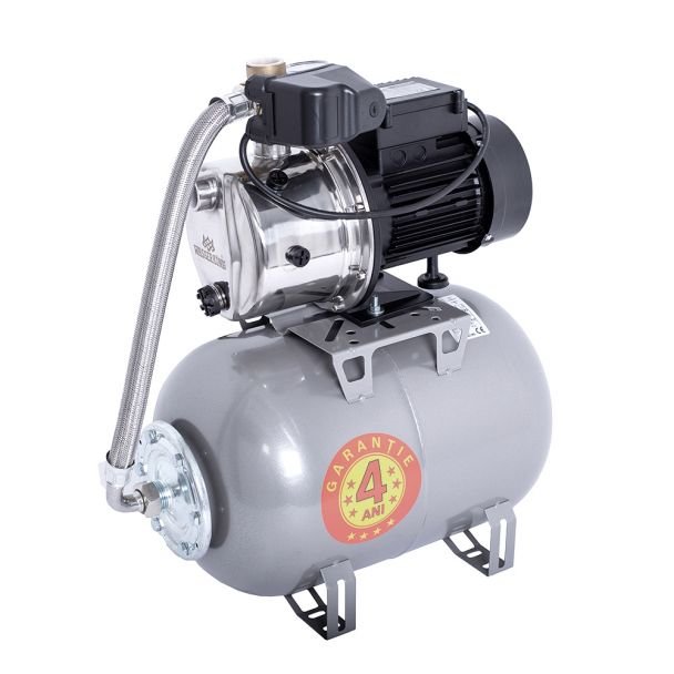 Wasserkonig, Hidrofor pompă autoamorsantă Wasserkonig IS506225 inox | 900 W, refulare 50 m, 3720 l/h, vas de expansiune 24 L