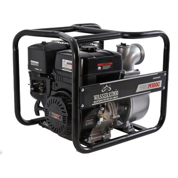 Wasserkonig, Motopompă 4" Wasserkonig WSKM100C – 80 m³/h, refulare max. 25 m, motor Euro V pe benzină, 11 CP