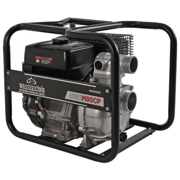 Wasserkonig, Motopompă aspirație 3" Wasserkonig WSKM80CP | Debit 50 m³/ora | Refulare max. 70 m | Motor benzină Euro V, 11 CP | Pentru irigații, drenaje și intervenții