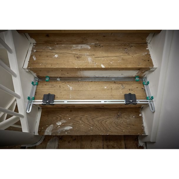 Wolfcraft, Sablon pentru trepte Wolfcraft 5210000 | 15 șine din oțel zincat | Precizie și aliniere sigură | Montaj rapid trepte | Durabil pentru profesioniști