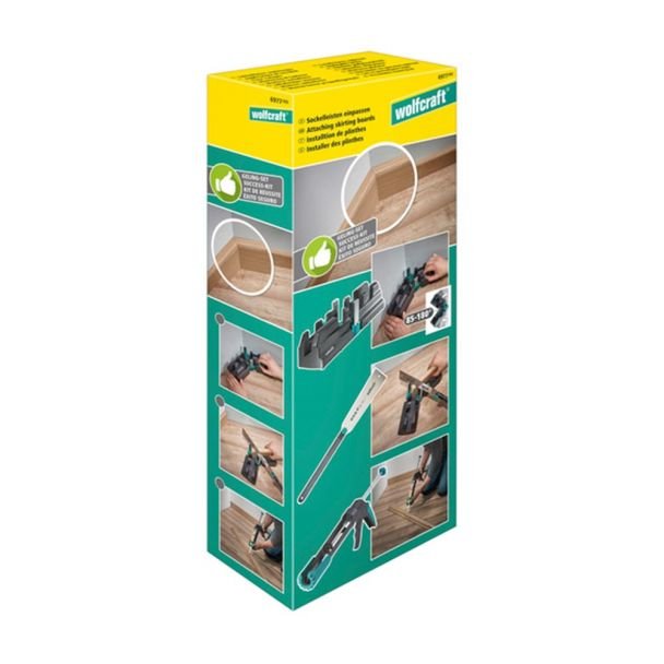 Wolfcraft, Set 3 piese pentru tăiere și lipire plintă parchet | Wolfcraft 6977000 | 70 mm | Precizie profesională pentru montaj | Ușor de folosit
