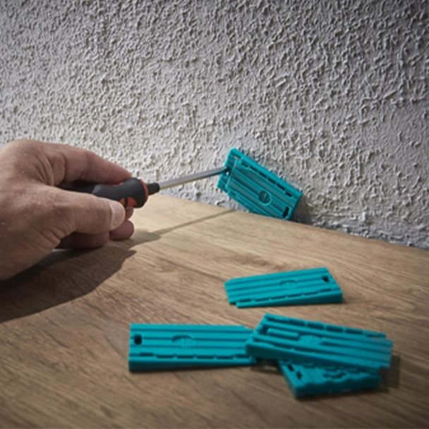 Wolfcraft, Set fixare parchet Wolfcraft 6975000 - Kit complet prinderi și cleme - Compatibil parchet laminat și stratificat - Fixare precisă, montaj rapid - Accesorii durabile pentru...
