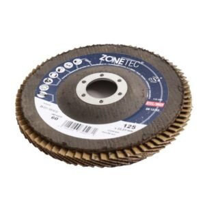 Zonetec, Disc lamelar premium Zonetec ZA231I1256022, 125 x 22.23 mm, granulație 60 — pentru șlefuire oțel și inox