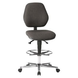 bimos Scaun de lucru reglabil, negru, 620–870 mm, suport pentru picioare — 9131-6801-525-807