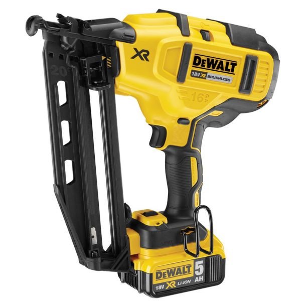 Ciocan de bătut cuie DeWalt DCN660P2, 2 acumulatori Li‑Ion 18 V 5.0 Ah, pentru cuie 1.6 mm 32–63 mm