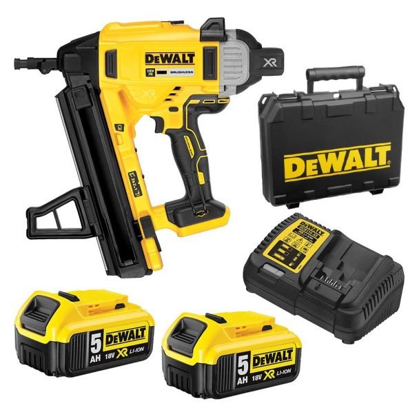 DeWalt, DeWalt DCN890P2 – Ciocan de bătut cuie în beton, 2 acumulatori Li‑Ion 18 V/5.0 Ah, cuie Ø 2.6–3.7 mm, 13–57 mm