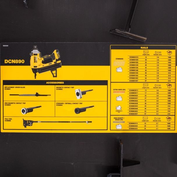 DeWalt, DeWalt DCN890P2 – Ciocan de bătut cuie în beton, 2 acumulatori Li‑Ion 18 V/5.0 Ah, cuie Ø 2.6–3.7 mm, 13–57 mm