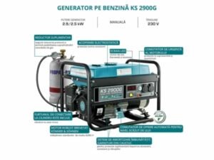 Generator curent benzină/gaz Konner & Sohnen KS 2900G monofazat AVR 2,9 kW