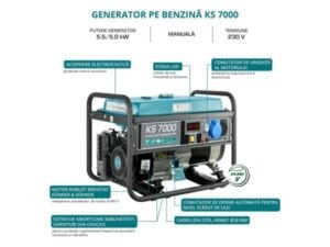Generator de curent pe benzină Konner & Sohnen KS 7000 5,5 kW AVR
