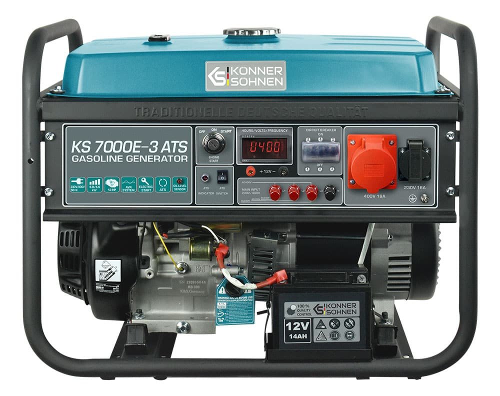 Generator de curent pe benzină trifazat 5,5 kW AVR, pornire electrică, ATS inclus