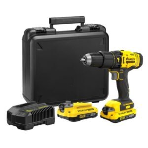 Mașină de găurit și înșurubat cu percuție | Stanley SFMCD711D22 | 2 acumulatori 18 V 2.0 Ah | 50 Nm cuplu maxim, viteză variabilă | Mandrină 13 mm + încărcător inclus