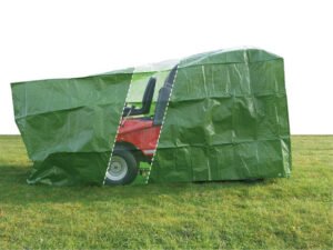 Prelată universală pentru tractoraș cu coș de colectare – rezistentă și impermeabilă