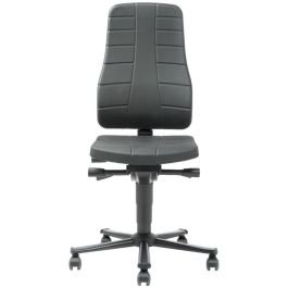 Scaun de lucru All-in-one PU negru, reglabil 450–600 mm, model 9643-2000