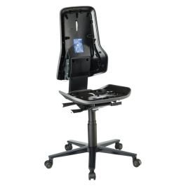 Scaun de lucru ESD Neon 2 gri, reglabil 450–620 mm, cu roți, fără tapițerie