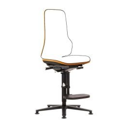 Scaun de lucru | fără pernă | portocaliu | reglabil 590–870 mm | suport pentru picioare, cod 9561-9999-3279