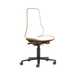 Scaun de lucru | fără tapițerie | portocaliu | reglabil 450–620 mm | cu roți, cod 9563-9999-3279