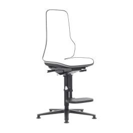 Scaun de lucru fără tapițerie, portocaliu, reglabil 590–870 mm, cu suport pentru picioare [9561-9999-3278]