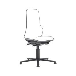 Scaun de lucru gri | Fără tapițerie | Înălțime reglabilă 450-620 mm | Cadru rezistent | Cod 9560-9999-3278