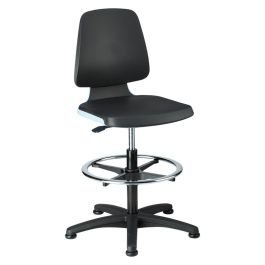 Scaun de lucru LABSIT 3, tapițerie PU albastru, reglabil 520–770 mm, suport picioare [9121-2000-3277]