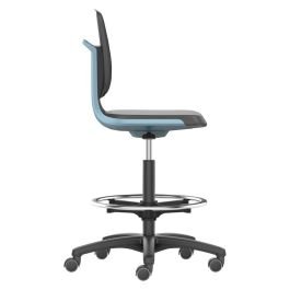Scaun de lucru LABSIT 4, albastru, 560–810 mm, cu suport pentru picioare – 9125-MG01-3277