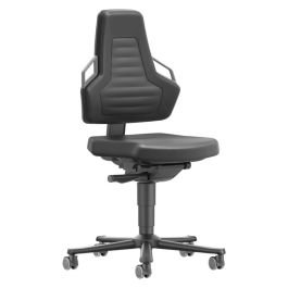 Scaun de lucru Nexxit 2, negru, mâner gr, 450–600 mm, cu roți — 9033-2000-3285