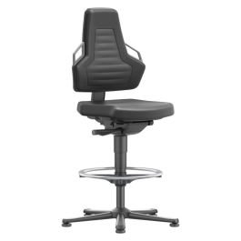 Scaun de lucru Nexxit 3, negru cu mânere gri, reglabil 570–820 mm, suport pentru picioare [9031-2000-3285]