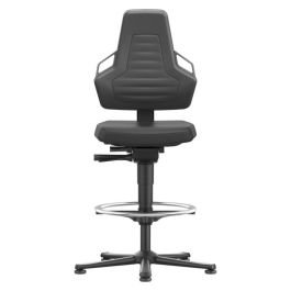 Scaun de lucru Nexxit 3, negru, mâner gri, reglabil 570–820 mm, suport picioare [9031-6801-3285]