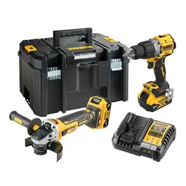 Set DEWALT 18V (2x5Ah) DCD805 + DCG405 - mașină de găurit și polizor unghiular