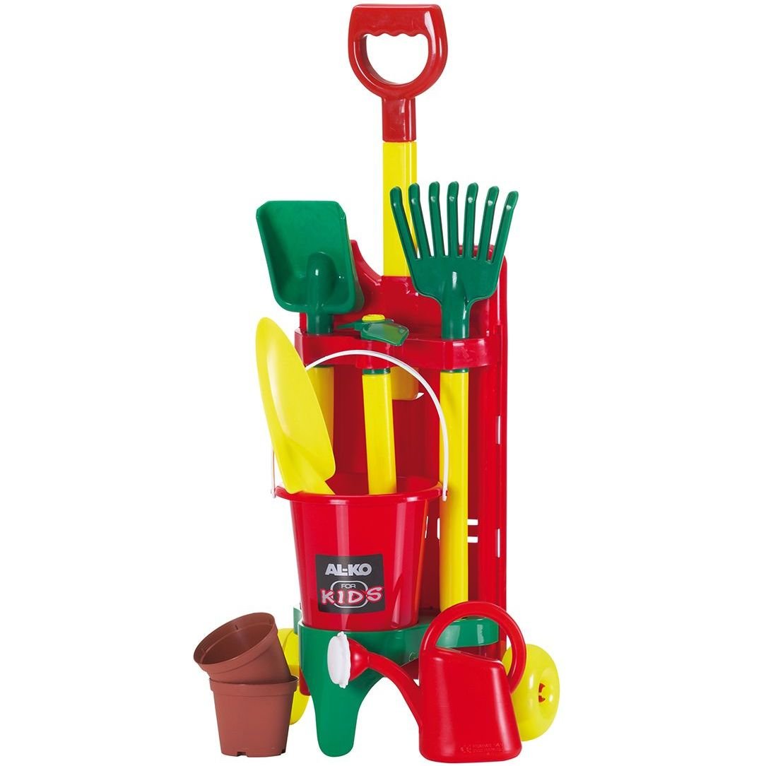 Set unelte grădinărit jucărie AL-KO din plastic cu roți pentru copii