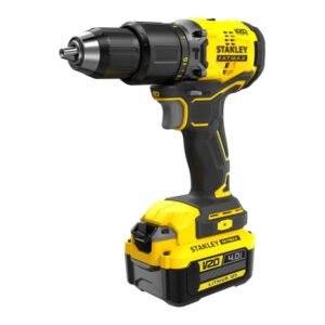 Stanley, Mașină de găurit și înșurubat cu percuție Stanley FatMax V20 SFMCD715M2K, cuplu maxim 60 Nm, 2x acumulatori 18V 4.0Ah, încărcător și valiză