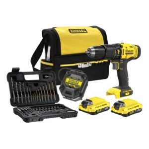 Stanley SFMCD711DSA – Mașină de găurit și înșurubat cu percuție, 2 acumulatori 18 V/2.0 Ah, 50 Nm