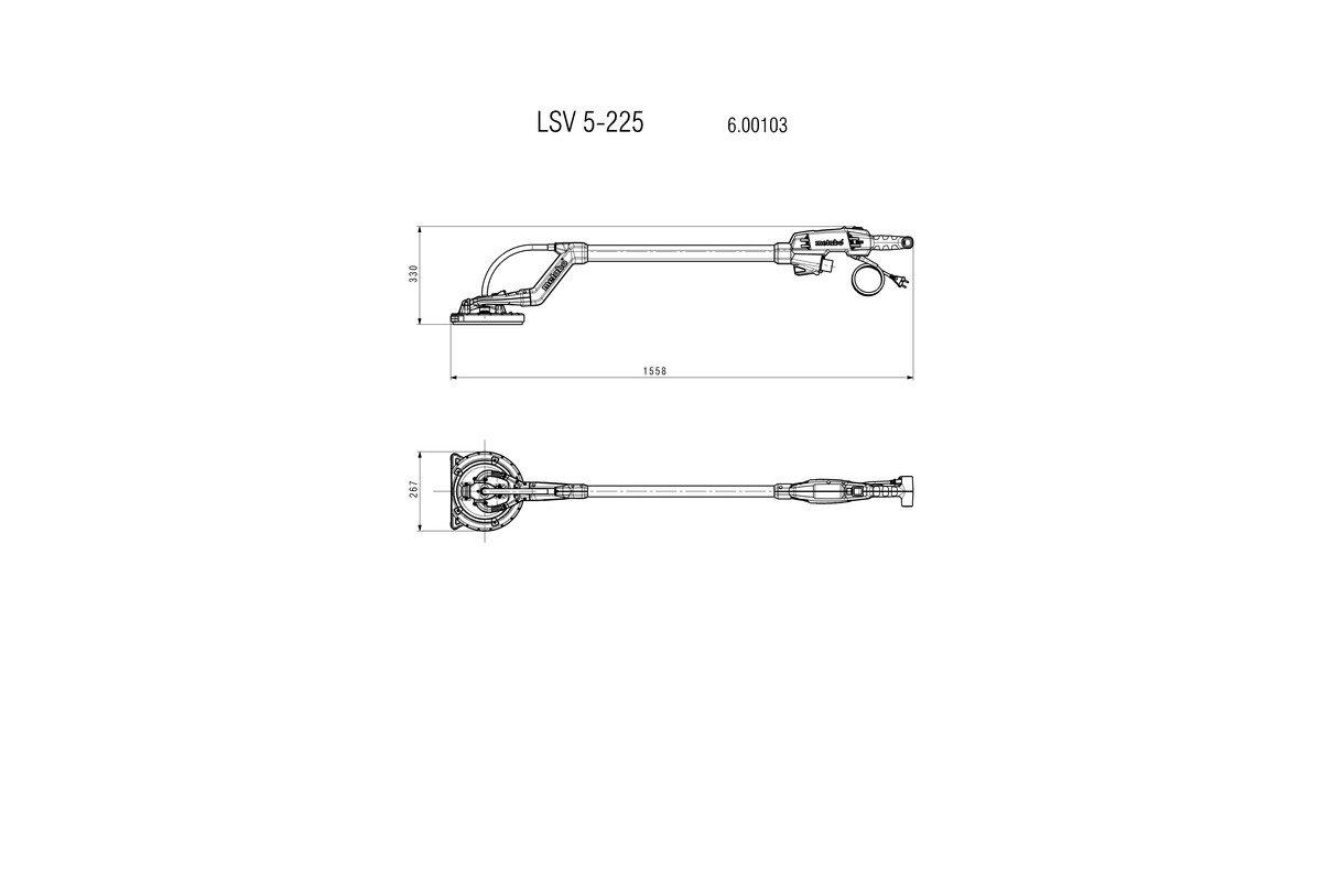 Șlefuitor pentru pereți și tavane Metabo LSV 5-225 – 500 W - imagine 2