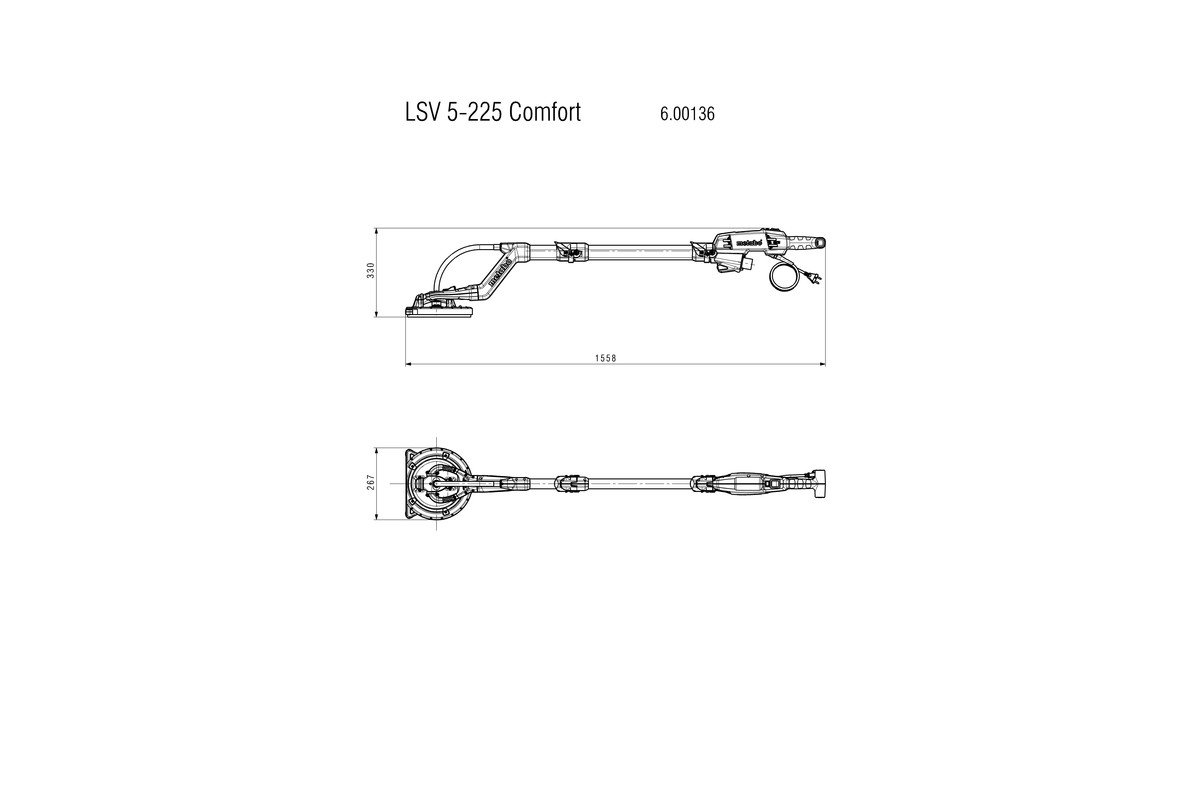 Șlefuitor pentru pereți și tavane Metabo LSV 5-225 Comfort – 500 W - imagine 6