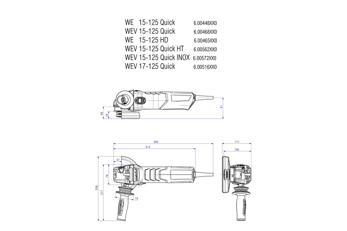 Polizor unghiular Metabo WE 15-125 Quick – 1550 W, 125 mm - imagine 4