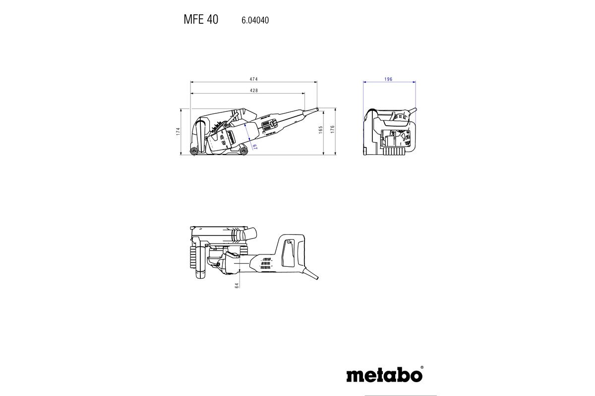 Freză pentru canale în zidărie Metabo MFE 40 – 1900 W