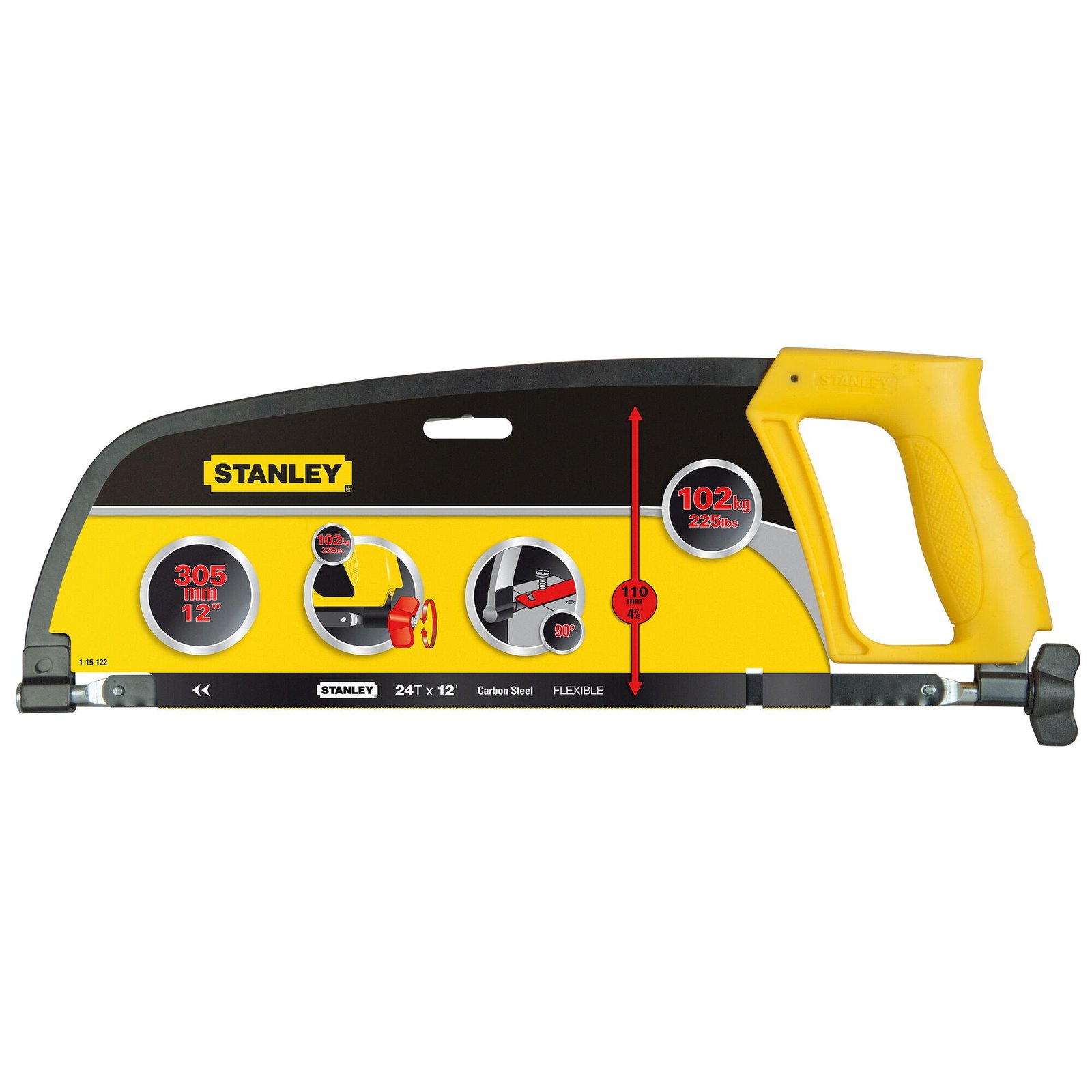 Bomfaier rectangular Stanley 1-15-122 300 mm – 24 dinți pe țol - imagine 6