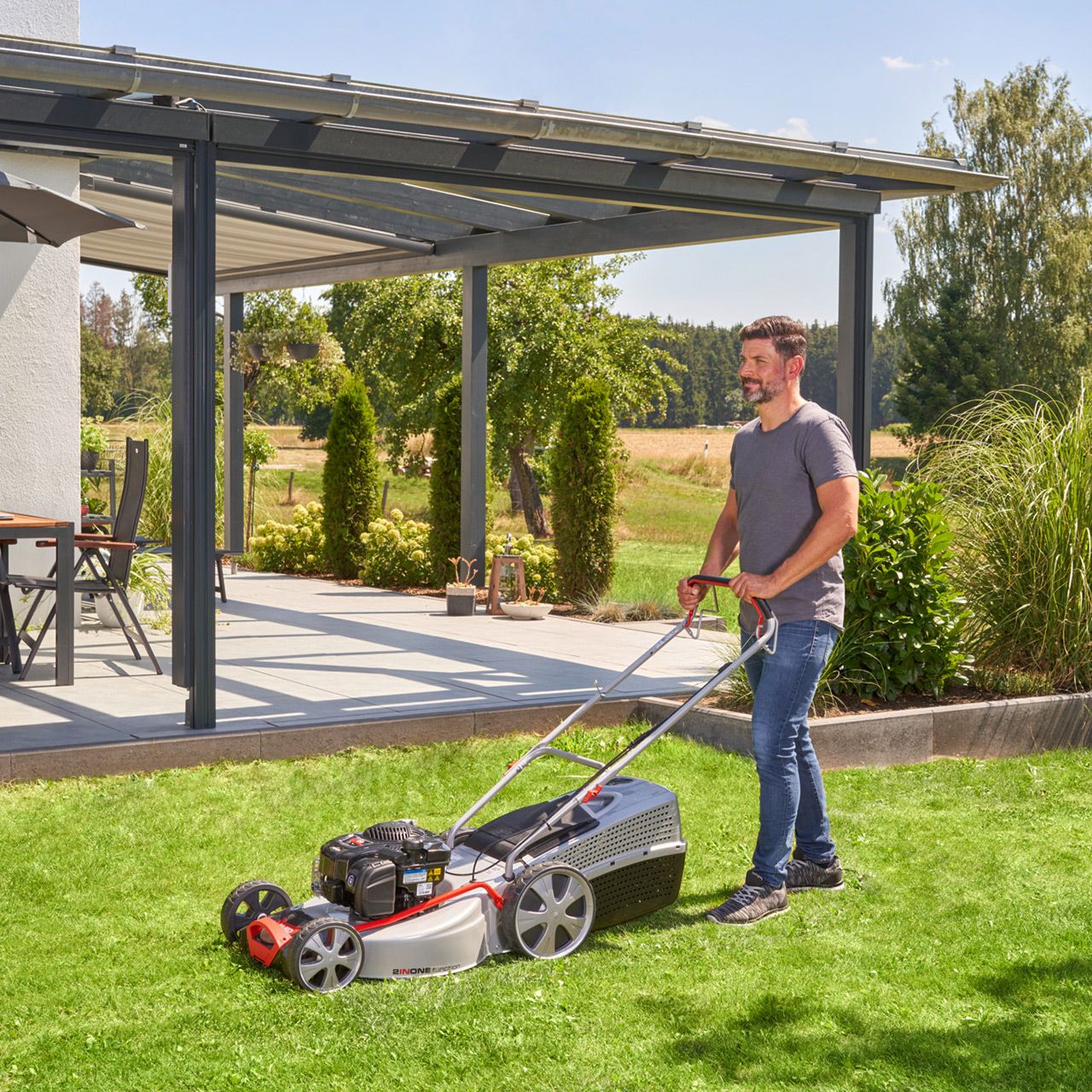 masina tuns gazon, pe benzina, cu autopropulsie AL-KO Classic 5.12 SP-B, latime de lucru 51 cm, motor Briggs & Stratton 625EXi 150cc, putere 2.3kW