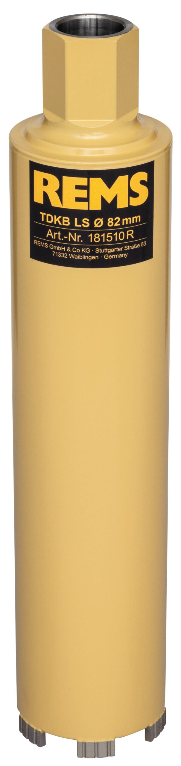 Carotă diamantată REMS TDKB LS 82 × 320 mm – filet UNC 1 1/4", carotare uscată