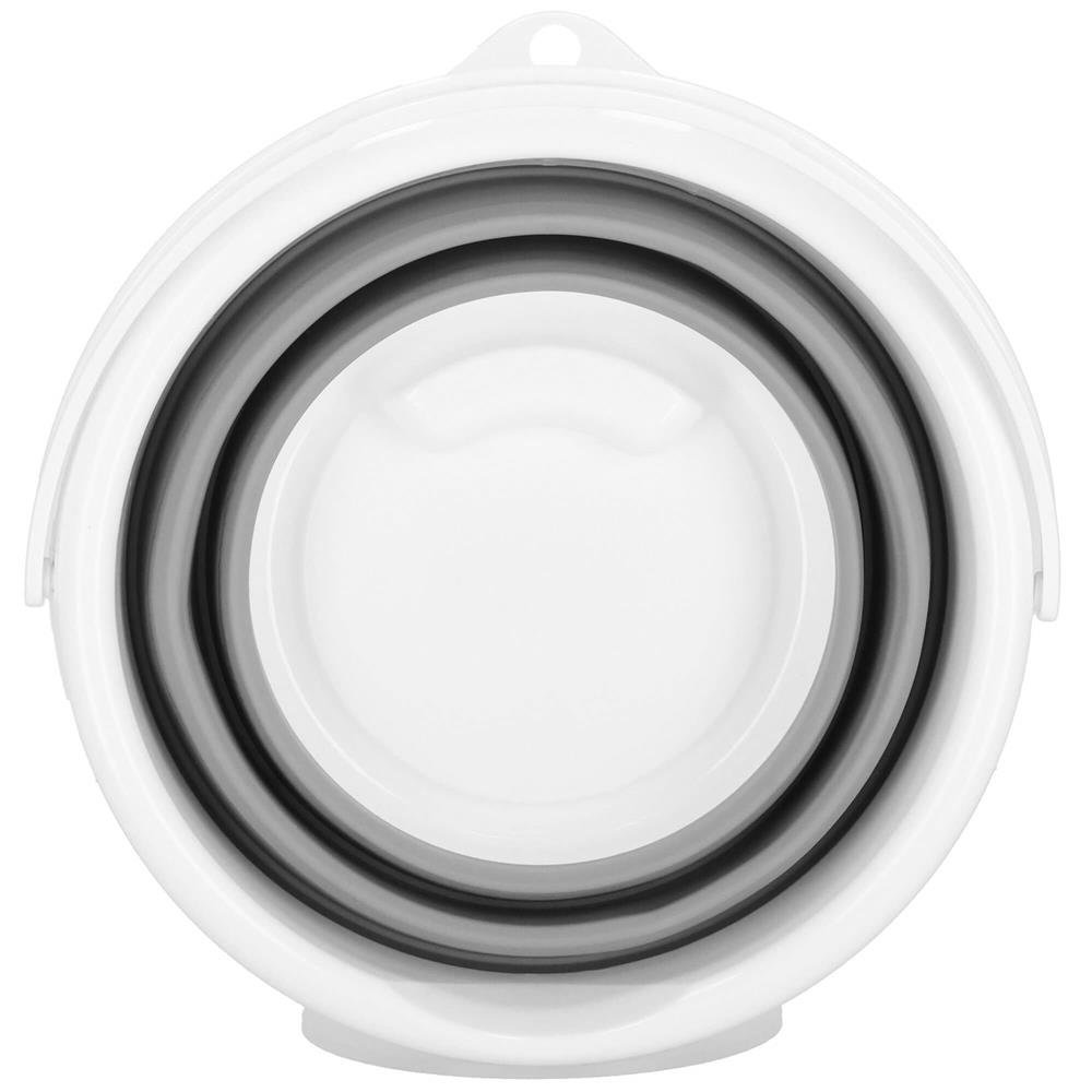 Lighean pliabil rotund din plastic și silicon – 5 L, diametru 25 cm, gri - imagine 5