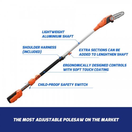 Emondor cu acumulator Redback E608D – 40 V, lamă 200 mm, tăiere 190 mm, fără acumulator - imagine 7